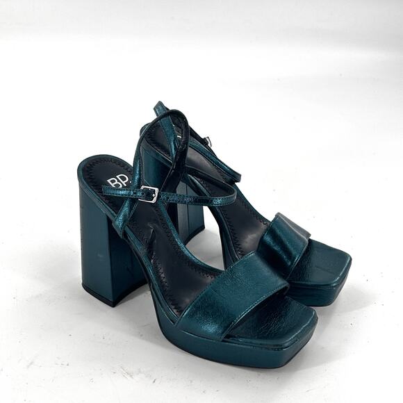 Noella Platform Sandals 7 Green Teal Deep NWOT Heels Pumps Green Blue. Glam - Picture 6 of 9